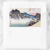 49.坂下宿、広重坂下宿、広重、浮世絵 長方形シール (バッグ)