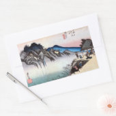 49.坂下宿、広重坂下宿、広重、浮世絵 長方形シール (封筒)