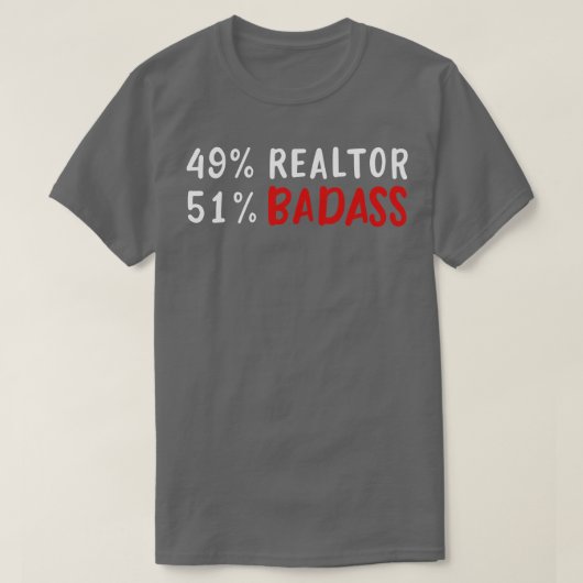 49 51バダおもしろいス実在不動産代理引用文 Tシャツ (デザイン正面)