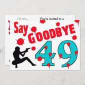 49 A第50の誕生祝いにさよならを言って下さい 招待状 (正面/裏面)