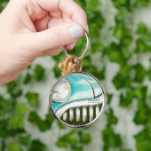 「49 Buick」の緑のヴィンテージ車のkeychain キーホルダー (手)