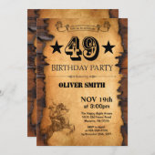 49thウェスタン誕生日招待状 招待状 (正面/裏面)