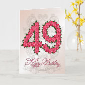 49th誕生日カード(バラと離れ付き) カード (黄色い花)