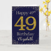 49th誕生日ゴールデングリッターカード カード (黄色い花)
