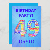 49th誕生日パーティーの招待の追加の名前 招待状 (正面/裏面)