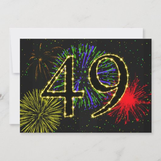 49th誕生日パーティーの招待 招待状 (正面)