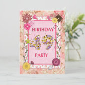 49th誕生日パーティーへの招待フローラ枠 招待状 (スタンド正面)