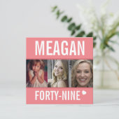 49th誕生日パーティーイベントお祝い写真サンゴ 招待状 (スタンド正面)