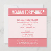 49th誕生日パーティーイベントお祝い写真サンゴ 招待状 (裏面)