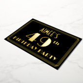 49th誕生日パーティー:アールデコ見る"49",名前と 箔招待状 (回転した状態)