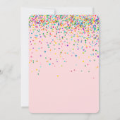49th Birthday Party紙吹雪オンピンク 招待状 (裏面)