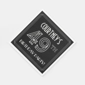 49th Birthday Party:アールデコスタイル+名前をカスタムする スタンダードランチョンナプキン (角)