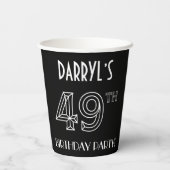 49th Birthday Party:アールデコスタイル+名前をカスタムする 紙コップ (裏面)