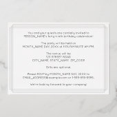 49th Birthday Party —アールデコスタイル「49」 +名前 箔招待状 (裏面)