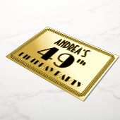 49th Birthday Party —アールデコ検索「49」 +名前 箔招待状 (回転した状態)
