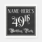 49th Birthday Party – スクリプファンシート+名前をカスタムする スタンダードランチョンナプキン (正面)