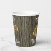 49th Birthday Party — フェイク金ゴールド&ウッドフェイク・ルックス 紙コップ (右)