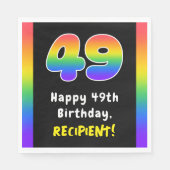 49th Birthday: Rainbow Spectrum # 49, Custom Name スタンダードランチョンナプキン (正面)