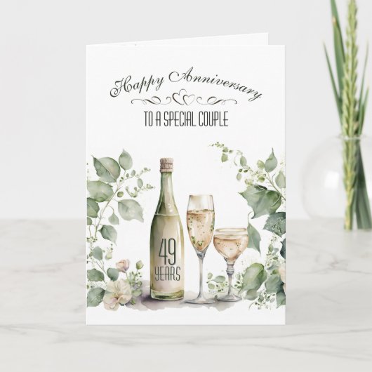 49th Wedding Anniversary Wine and Ivy   カード (正面)