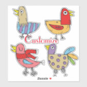 4 おもしろい Birds Thunder_Cove シール (シート)