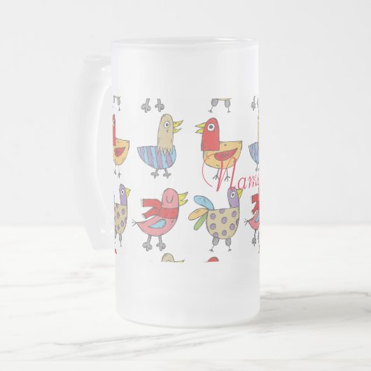 4 おもしろい Birds Thunder_Cove フロストグラスビールジョッキ (正面左)