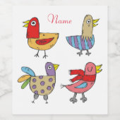 4 おもしろい Birds Thunder_Cove ワインラベル (シングルラベル)