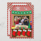 4-ストッキング日付信じ・・メリークリスマス シーズンカード (正面/裏面)