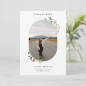 4 モダンキューストン写真(1 +3)ワイルドフラワー卒業 案内状 (スタンド正面)