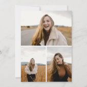 4 モダンキューストン写真(1 +3)ワイルドフラワー卒業 案内状 (裏面)