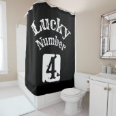 4 – ラッキーナンバー4 シャワーカーテン (インサイチュ)