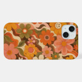 4. レトロ グルーヴィー フラワーズ フォンケース iPhoneケース (裏面横)