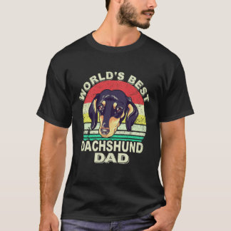 4 世界のダックスフントのパパ ヴィンテージ Tシャツ
