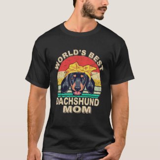 4 世界一のダックスフンドのパパ ヴィンテージ Tシャツ