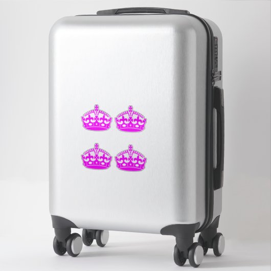 4 保Calm Crown Pink明るい赤紫色 シール (スーツケース)
