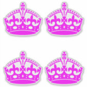 4 保Calm Crown Pink明るい赤紫色 シール (正面)