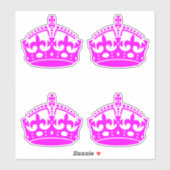 4 保Calm Crown Pink明るい赤紫色 シール (シート)