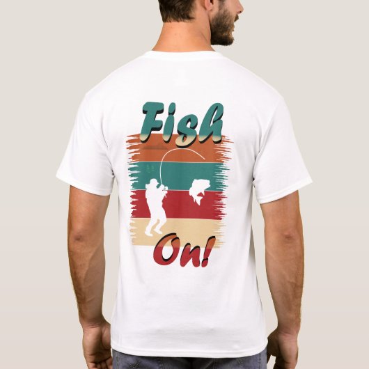 4 匹の田舎風の魚の名入れフィッシング Tシャツ (裏面)