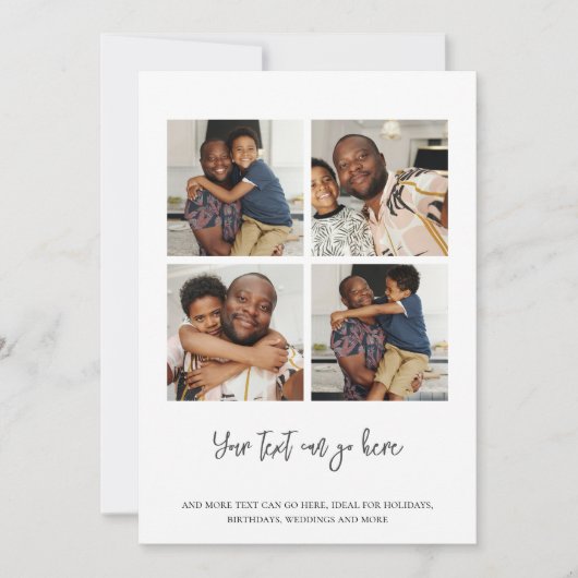 4 枚の写真テンプレート カード (正面)