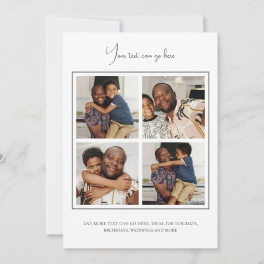 4 枚の写真テンプレート カード (正面)