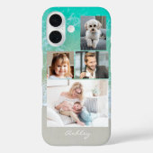 4 枚の家族または友達の写真、名前の文字、ビーチ Case-Mate iPhoneケース (裏面)
