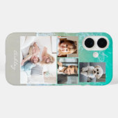 4 枚の家族または友達の写真、名前の文字、ビーチ Case-Mate iPhoneケース (裏面 (横))