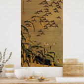 4. 秋塘群雀図, 若冲 Flock of Sparrows, Jakuchū ポスター (キッチン)