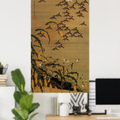4. 秋塘群雀図, 若冲 Flock of Sparrows, Jakuchū ポスター (ホームオフィス)