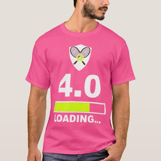 4 0レーティング負荷テおもしろいニス Tシャツ (正面)