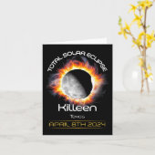 4.08.24トータル太陽のEclipse 2024 Killeenテキサス州 カード (黄色い花)