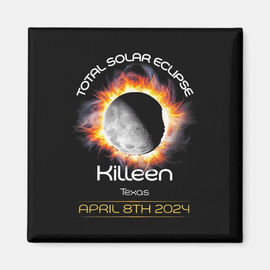 4.08.24トータル太陽のEclipse 2024 Killeenテキサス州 マグネット (正面)