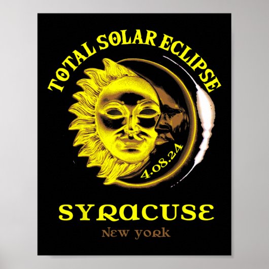 4.08.24 Eclipse 太陽の 2024シラキュースヨーク ポスター (正面)