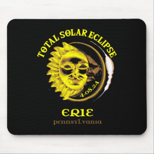 4.08.24 Eclipse 2024エリー太陽のペンシルバニア州 マウスパッド