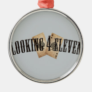 4 11ロゴを見ること メタルオーナメント