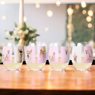 4～16枚のフォトコラージュパーソナライズされた ステムなしワイングラス